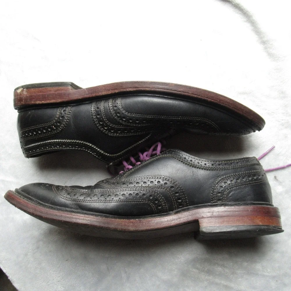 Allen Edmonds McTavish Oxford Shoes Mens 9.5 D Black Leather Lace Up Made In USA